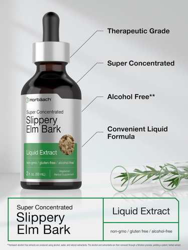 Suplemento De Extrato Líquido Horbäach Slippery Elm 60ml