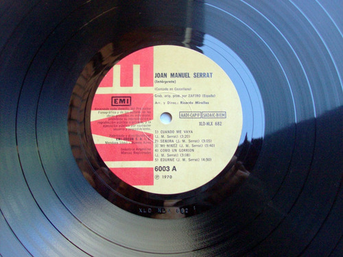 Joan Manuel Serrat - Joan Manuel Serrat 1970 / Vinilo Ex (Usado)