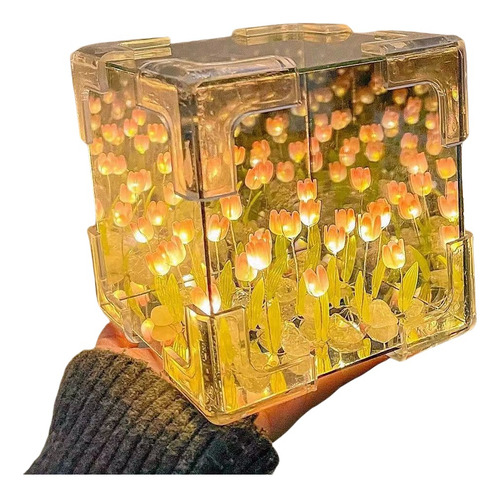 21 Diy Cubo De Rubik Lámpara Noche De Tulipanes Con Espejo