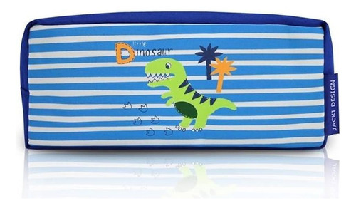 Estojo Necessaire Escolar Pequeninos Azul Listrado Dinossaur