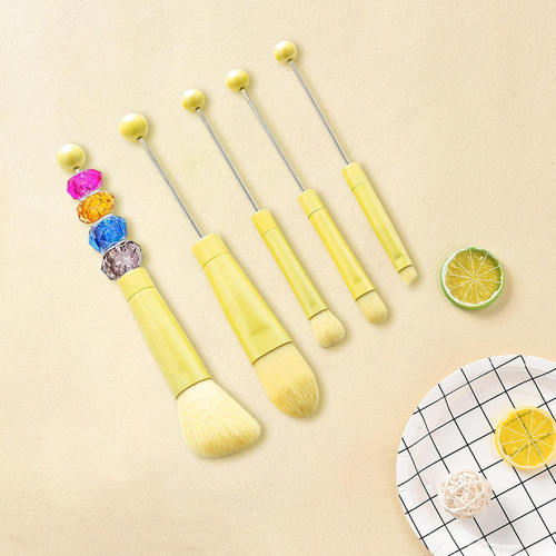 / Juego De 5 Pinceles For Sombras De Ojos Con Cuentas Y