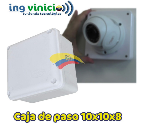 Imagen 1 de 6 de Caja De Paso Plástica 10x10x8 Blanca Camara Ip Cctv Empalmes
