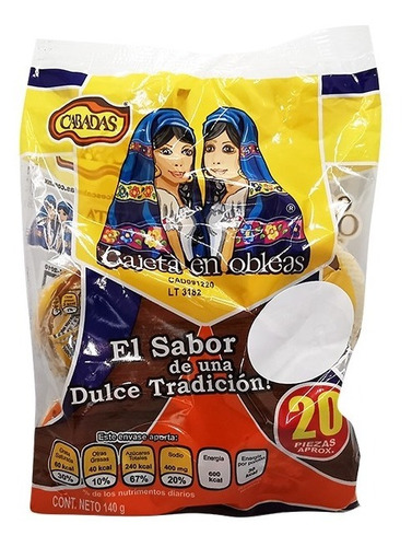 Mini Obleas De Cajeta Cabadas Dulce Bolsa 20 Pzas