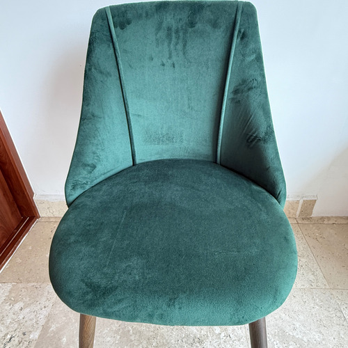 Silla De Terciopelo Verde Oscuro Terciopelo Verde Oscuro Verde Oscuro (Usado)