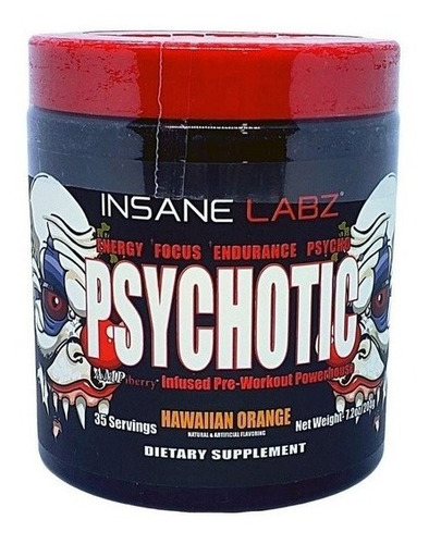 Suplemento en polvo Insane Labz Psychotic psychotic blend sabor manzana en pote de 216g