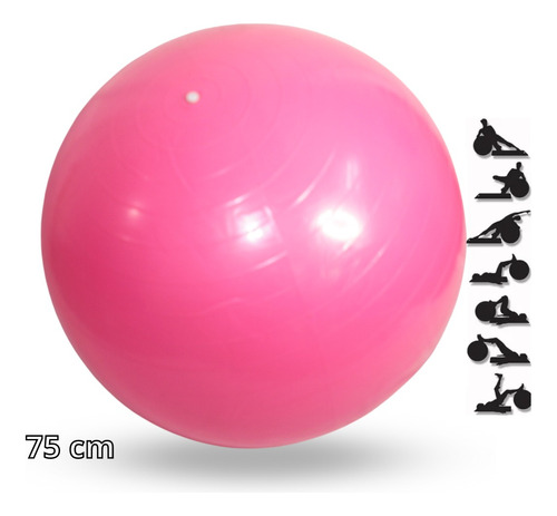 Bola Fitness Pilates Yoga Alongamento Anti Estouro Academia Cor Rosa