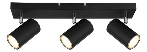 comprar Aplique Spot 3 Luces Gu10 Negro Pared Techo Moderno Etheos