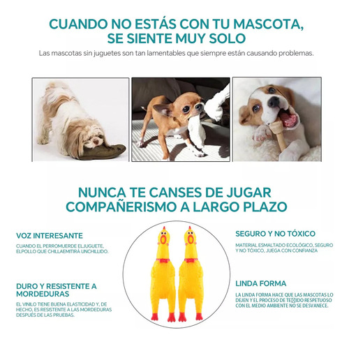 1 Pollos Juguetes Sonido Chillón Goma Suave Niños O Mascota