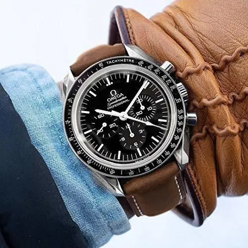 Malla Para Rejoj Analogico Cuero Genuino S Brown Black 22mm