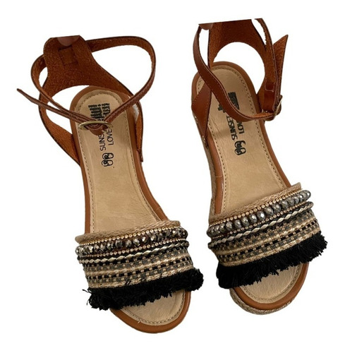 Sunset Love Sandalias Dama Plataforma Huarache Aplicaciones