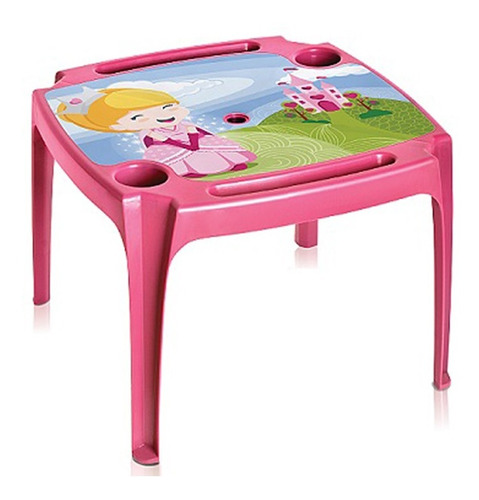 Mesa Infantil Rosada Con Calcomania  57x43x57 Cms A25238