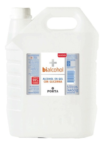 Alcohol En Gel Con Glicerina, Bidón X 5 Litros. Bialcohol