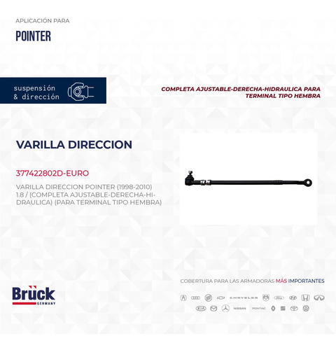 Bieleta Varilla Direccion Pointer 2006 Lateral 377422802d