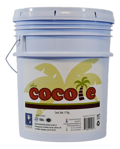Aceite De Coco Cocote Plus Cubeta 17kg