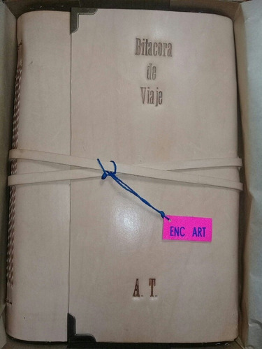 Cuadernos Bitácora De Viaje Cuero Grabado De Iniciales 17x11