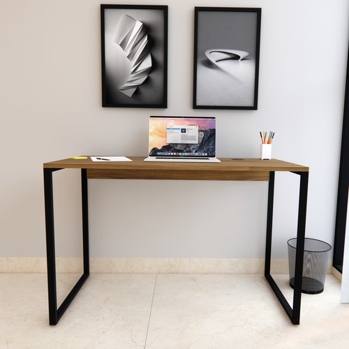 Mesa Escrivaninha Estilo Industrial Com Carregador Sem Fio