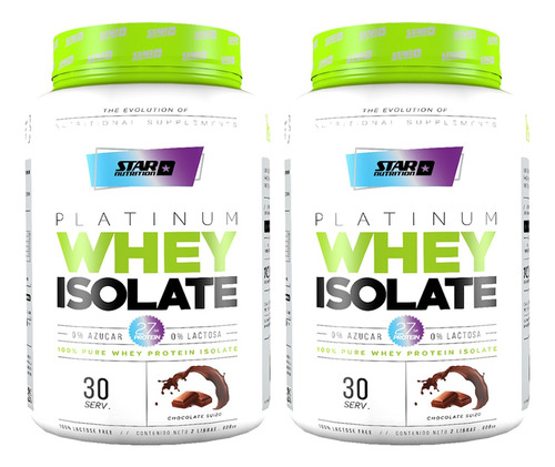 Star Nutrition Proteina Isolate 2 Lb X 2 Unidades Sabor Chocolate Suizo