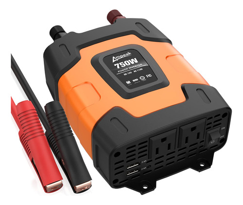 Ampeak Inversor De Corriente De 750 W, Cc 12 V A Ca 110 V, I