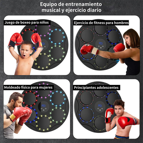Boxing Machine AMTUMI of Music Trainer De Box Electronico With Bluetooth Music & Color Games Martial arts and boxing máquina de boxeo colgante con música y juegos color negro