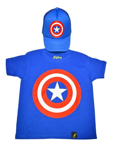 Playera Niño Capitan Con Gorra Superhe Sublime Tienda Urbana