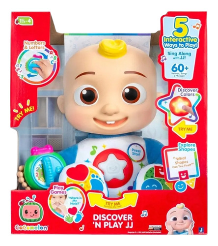 Cocomelon Peluche Especial Discover 'n Play Jj Idioma Inglés Agua
