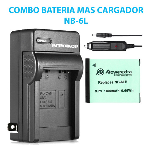 Combo Bateria Mas Cargador Nb 6l Canon 