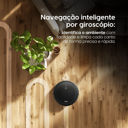 Robô Aspirador Ropo Smart Pet, Anti Pelos Com Conectividade Cor Preto 127/220V