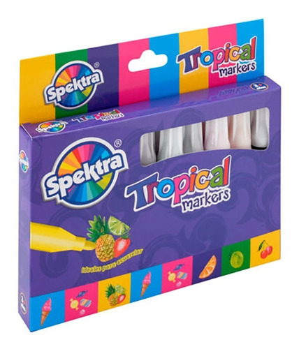 Marcador Acuarelable Con Aroma Spektra Tropical Markers X 10