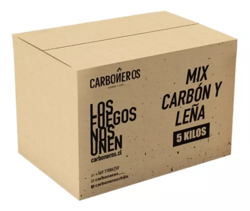 Caja Carbon Y Leña Mix 5kg Asado Parrilla Quincho Bbq | Casa y Quincho