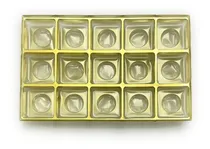 Comprar Charola Inserto Chocolates Trufas 15 Cavidades Dorado, 25pza