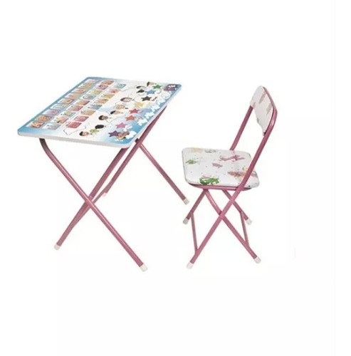 Kit Didactico Importado Mesa Y Silla Infantil Plegable