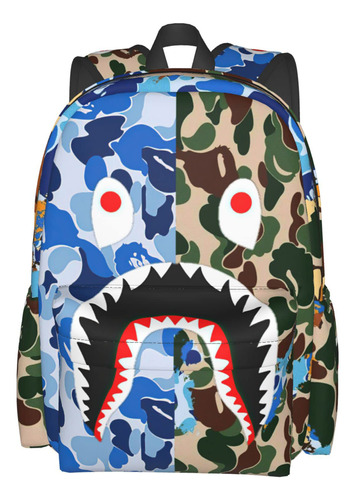 Mochila Vkaxopt Shark Teeth Camo Poliéster 16,9x11x6,3 Cm