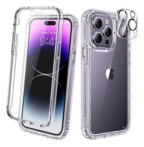 Funda 360 + Protect Camara iPhone 14 Pro 6.1 Transparente