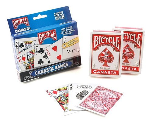 Pack 2 Barajas Cartas Bicycle Para Juego Canasta Instruccion