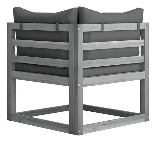 Sala Lounge De Jardín De 6 Pza De Madera De Acacia M3 Color Gris
