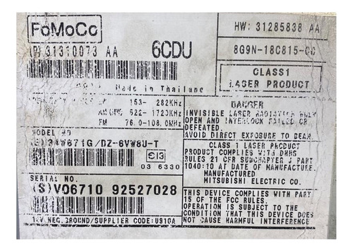 Modulo Radio Som Cd Player Volvo Xc60 2010 T6 31310073aa (Usado)