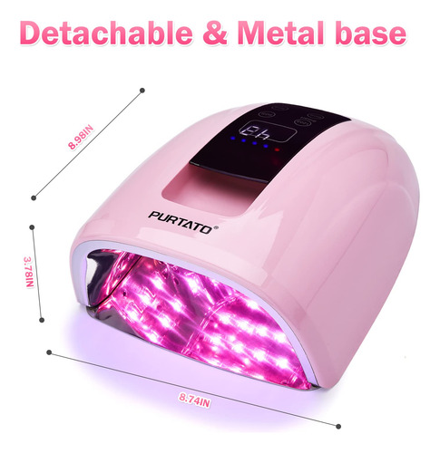 Purtato Lámpara De Uñas Inalámbrica Led Uv Recargable De 90