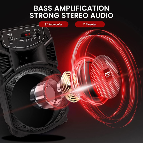 Altavoces Bluetooth 300w Portátil Con Subwoofer 8 Y Luces