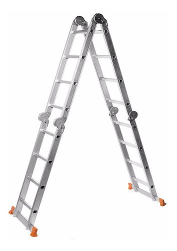 Escalera Aluminio Articulada Plegable 16 Escalones 4.7m 150k