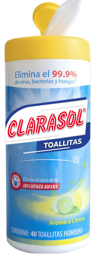 Toallitas Desinfectantes Clarasol 40 Piezas 