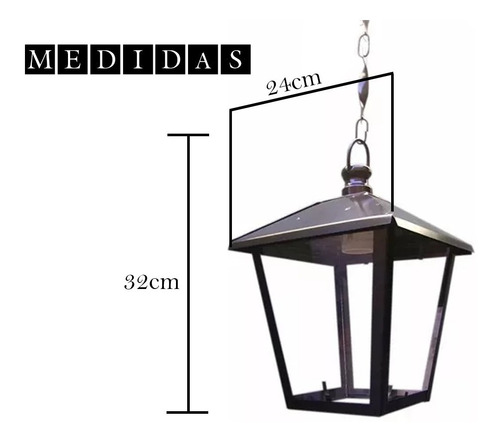 Imagen 2 de 5 de Farol Colgante Artesanal Incluye Cadena!! 529
