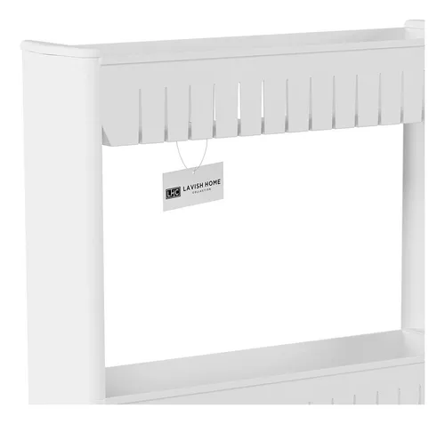 Lavish Home Carrito De Almacenamiento Deslizable De 4 Nivele White