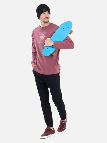 Polera Ml Offtrack Burdeo Hombre Rusty