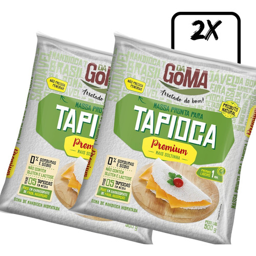 2x Massa Pronta Para Tapioca Goma Premium 500g Da Goma Natur