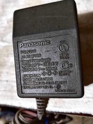 Cargador Adaptador De Corriente Teléfono Panasonic 9v 350ma