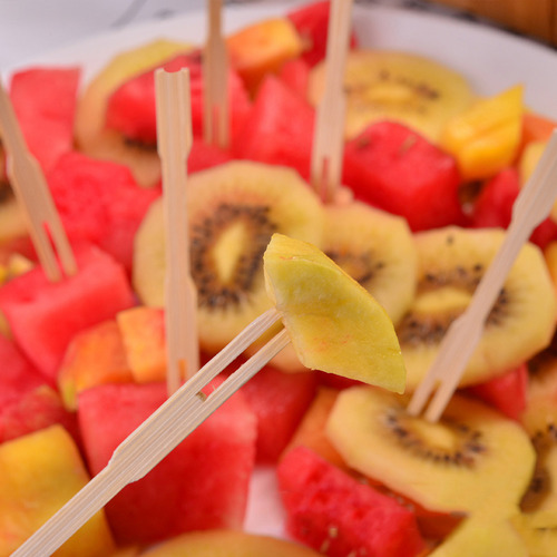 Tenedores Desechables De BambĂș Para Frutas, De Madera, Para