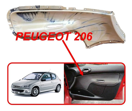 Estructura Panel Interior Tapizado De Puerta Peugeot 206