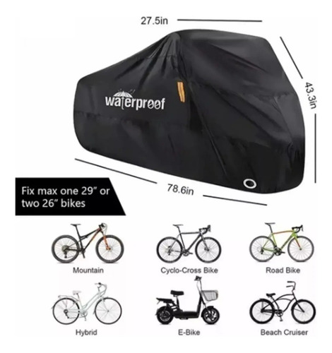 Funda De Bicicleta Impermeable Carpa Cobertor Con Elasticos