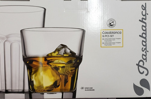 Conjunto 16 Copos Casablanca Turco Pasabahce 355ml/415ml Cor Transparente