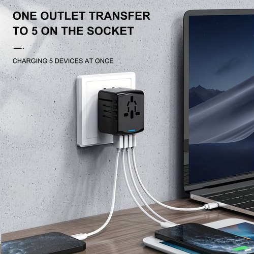 Enchufe Adaptador De Viaje Universal Todo En Uno